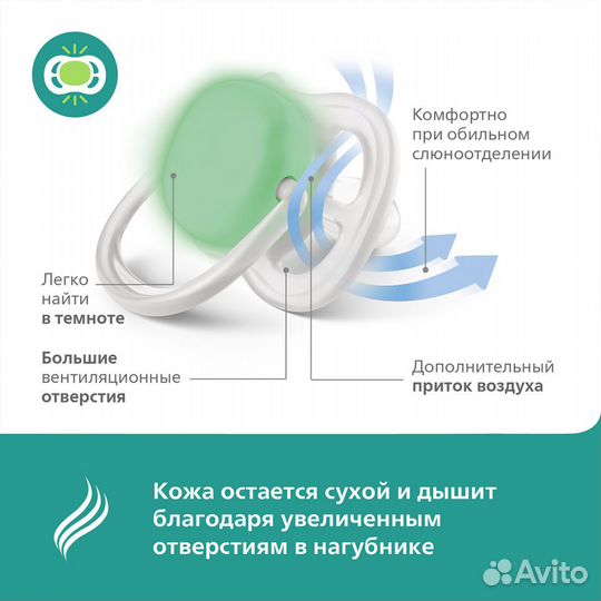 Пустышка Philips Avent ultra air night с 0-6, ориг