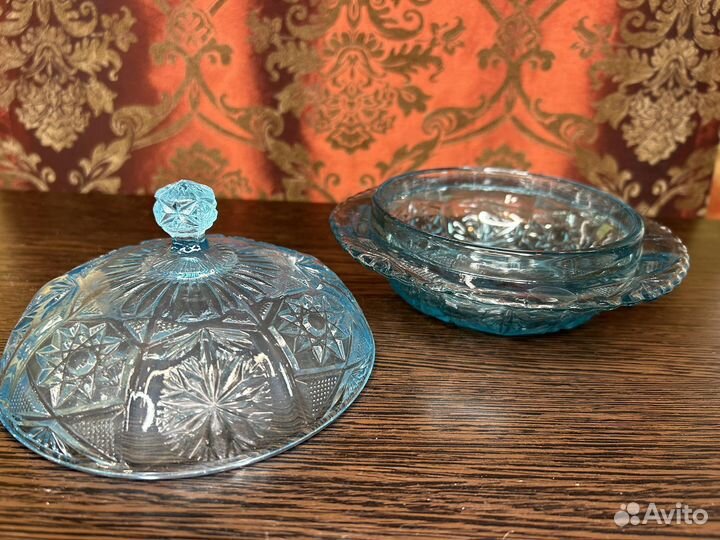 Антикварная масленка стекло ранние советы