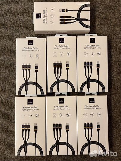 USB-кабель/зарядка 3 в 1 с тремя разъемами