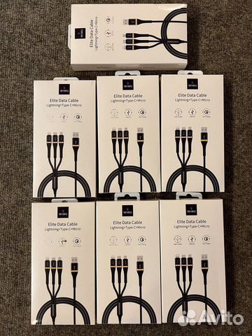 USB-кабель/зарядка 3 в 1 с тремя разъемами