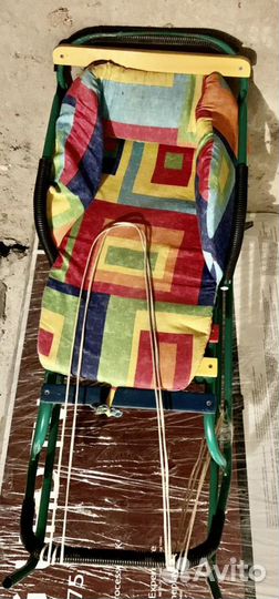 Санки детские с матрасом и ручкой для катания