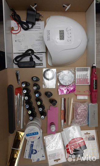 Маникюрный набор новый с Уф лампой и фрезой