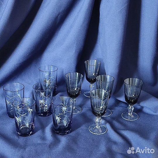 Стопки Рюмки Стаканчики Цветное стекло Винтаж СССР