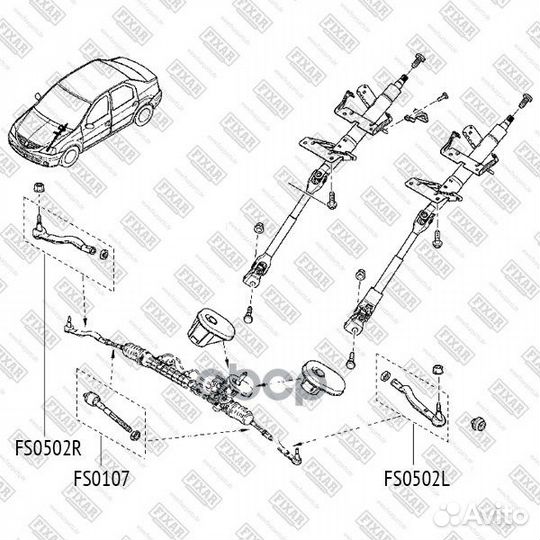 Наконечник рулевой тяги Прав FS0502R fixar