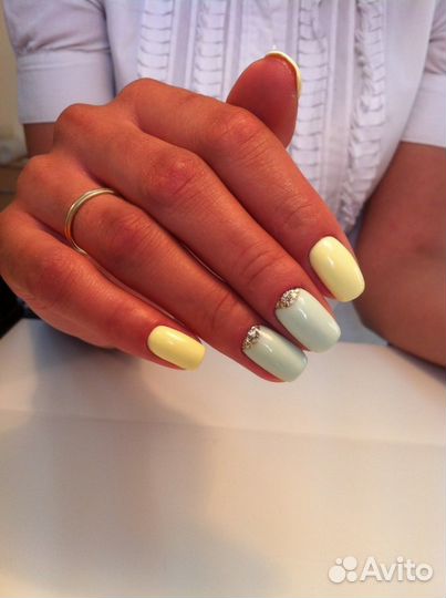 Маникюр с Luxio, shellac(шеллак), гель в центре