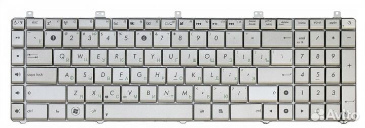 Клавиатура Asus N55 N55S N75 N75S серебристая