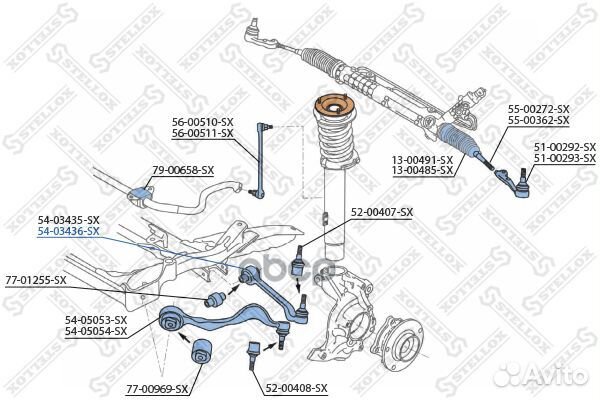 Рычаг п BMW E87 04/E90 05 5403436SX Stellox