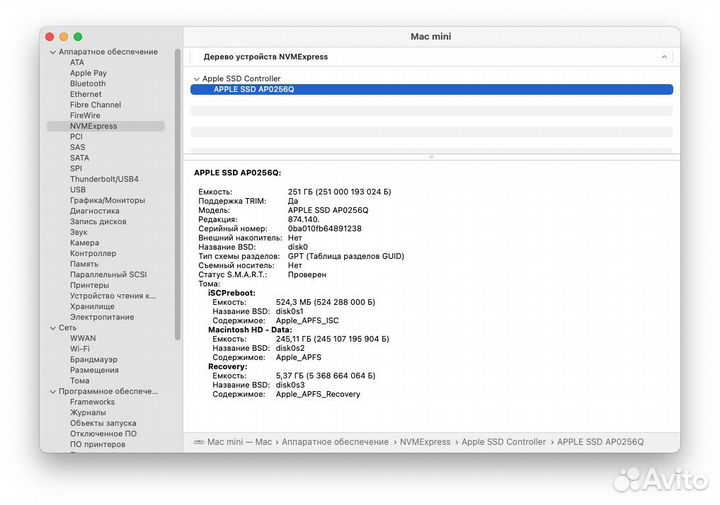 Apple Mac mini (2020) M1 / 8 / 256 SSD