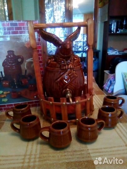 Коньячный набор бочонок + 6 чарок