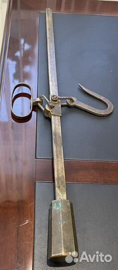 Весы антикварные старинные, бронза Безмен