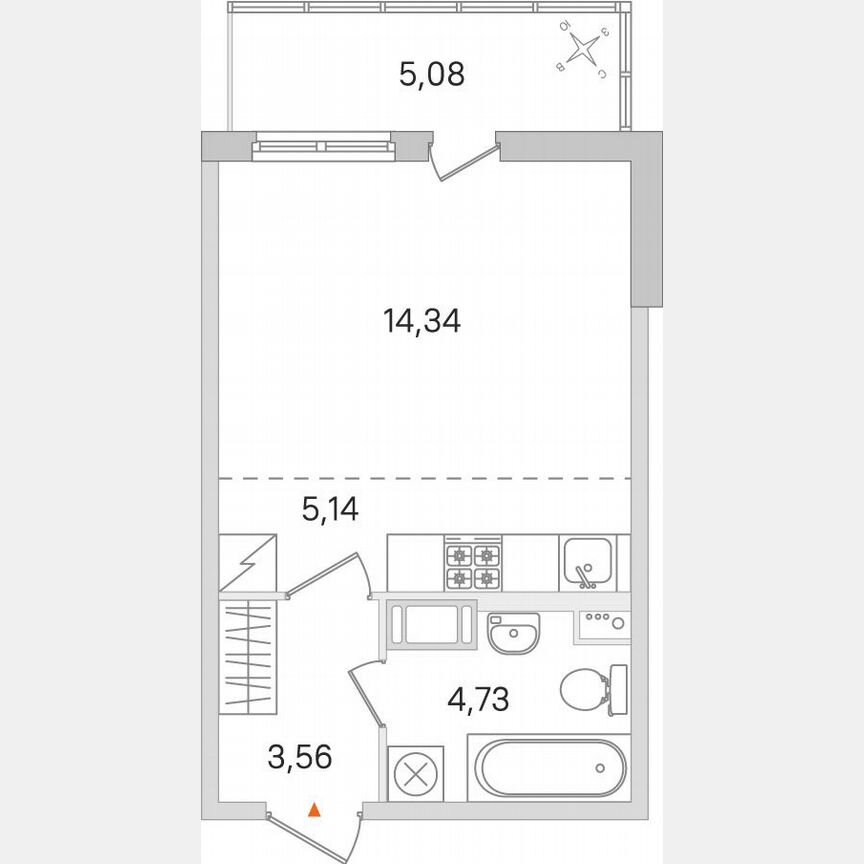 Квартира-студия, 29,3 м², 8/8 эт.