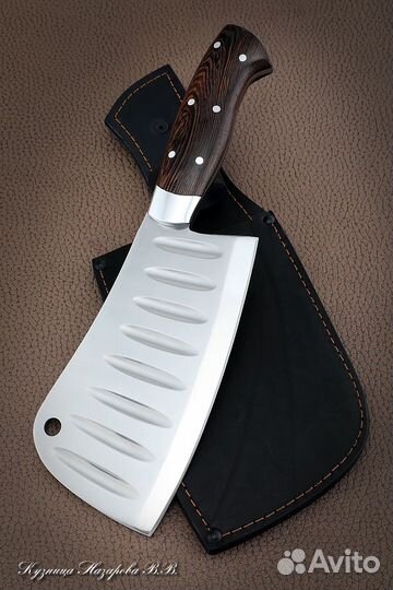 Тяпка 7 для мяса 95Х18 цельнометаллическая венге