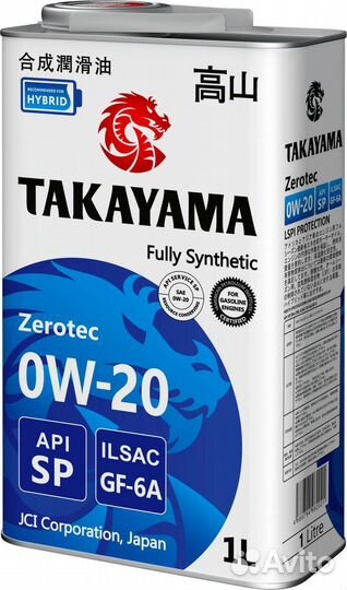 Takayama Zerotec 0W-20 1л синтетика SP