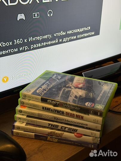 Xbox 360 500гб + kinect + игры