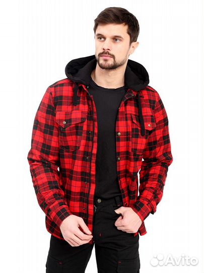 Рубашка Starks Room Biker черно красн клетка S