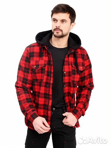 Рубашка Starks Room Biker черно красн клетка S