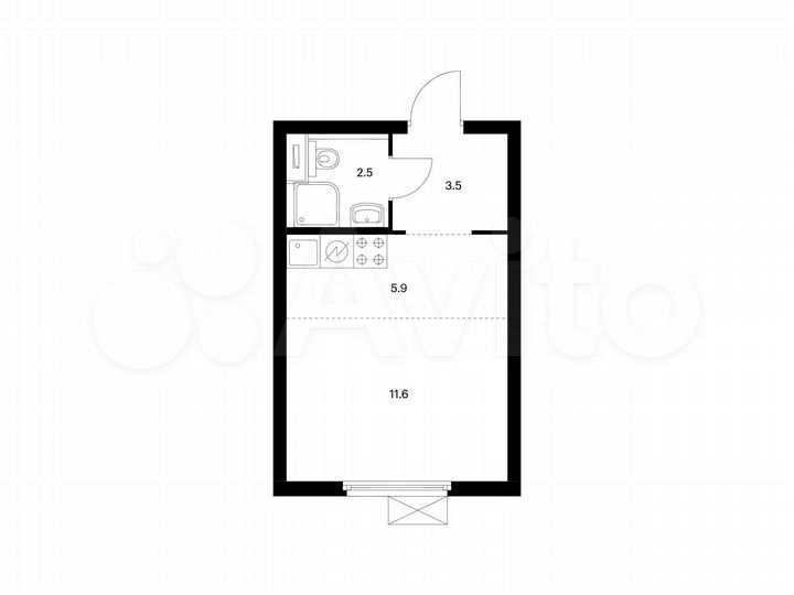Квартира-студия, 23,5 м², 28/33 эт.