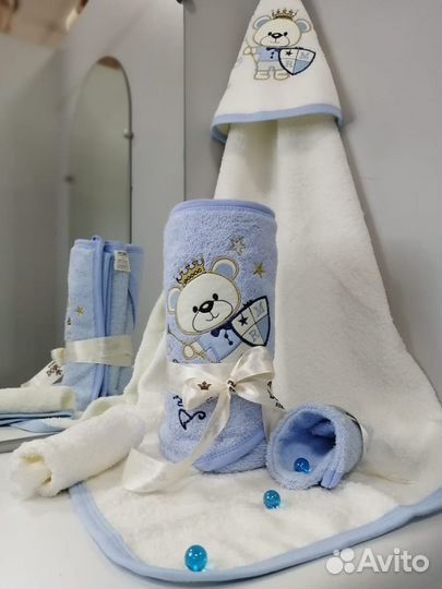 Полотенце-уголок с варежкой детский