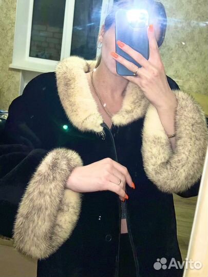 Шуба пессцовая норка мутон