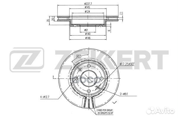 Диск тормозной передний Renault/Zekkert/ BS5106