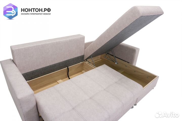 Диван угловой тик-так Гамбург светло-серый