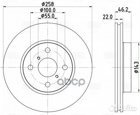 Диск тормозной Toyota Yaris 05- передний