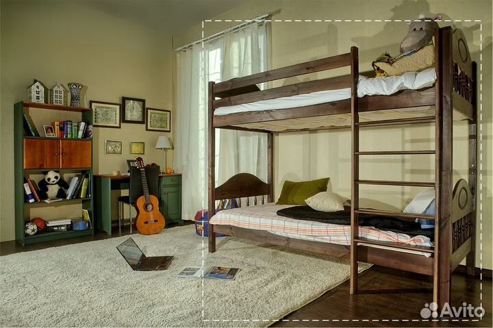 Двухъярусная кровать бу с матрасами