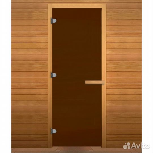 Дверь для Бани стекло Бронза Матовая 180х70 везуви