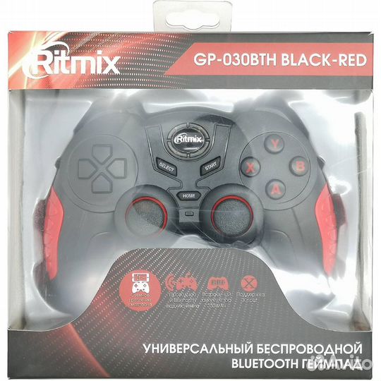Геймпад ritmix GP-030BTH, black/red