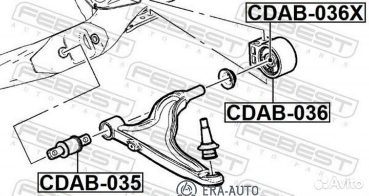 Febest cdab036 Сайлентблок задний переднего нижнег