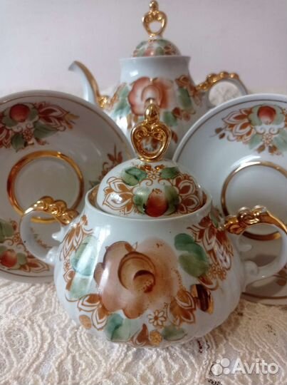 Чайный Кофейный сервиз СССР Полонский фарфоровый