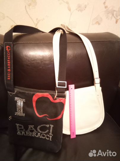 Сумка седло кожа белая Италия, черная 100%хлопок