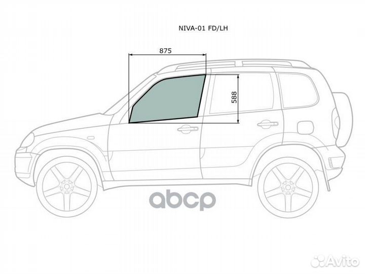 Стекло боковое опускное (Спереди/ Слева/ Цвет з