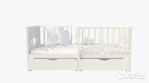 Кроватка высокий борт из натурального дерева детск