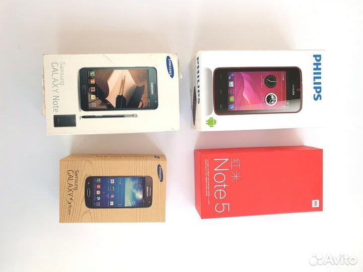 Коробки от телефонов Samsung Xiaomi Phillips
