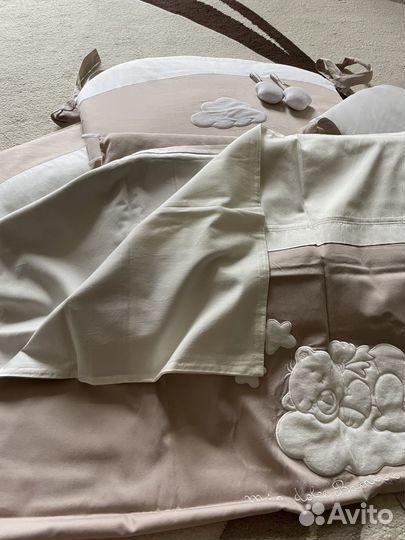 Бортики в детскую кроватку + постельное белье