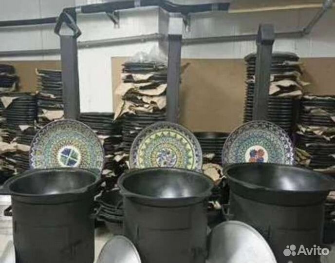 Казан чугунный с печкой узбекский