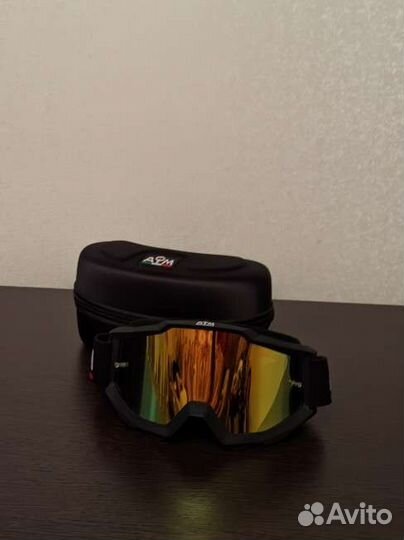 Очки для мотокросса AIM с жёлтой линзой и футляром