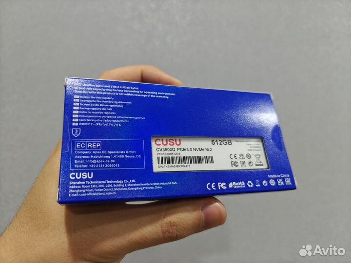 SSD M2 Накопитель 512Gb Cusu