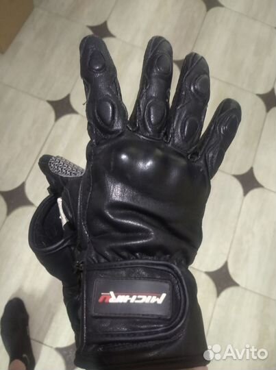 Мотоперчатки кожаные мужские