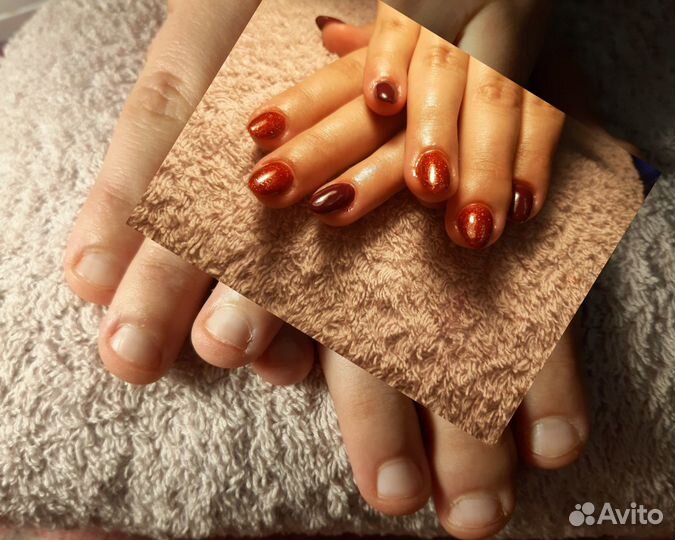 Покрытие, наращивание ногтей + маникюр