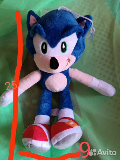 Мягкая игрушка соник синий 30см