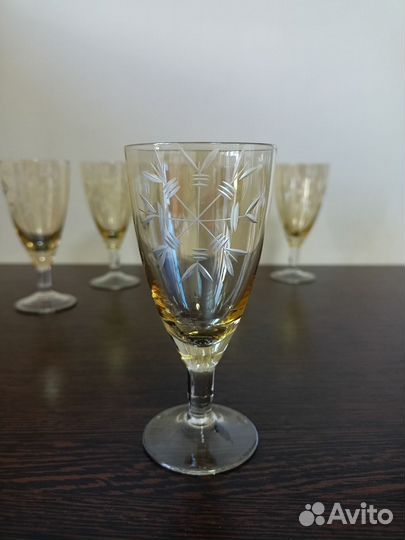 Фужеры, бокалы, цветное стекло. СССР