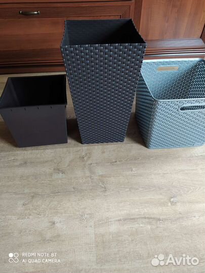 Кашпо напольное интерьерное. ротанг