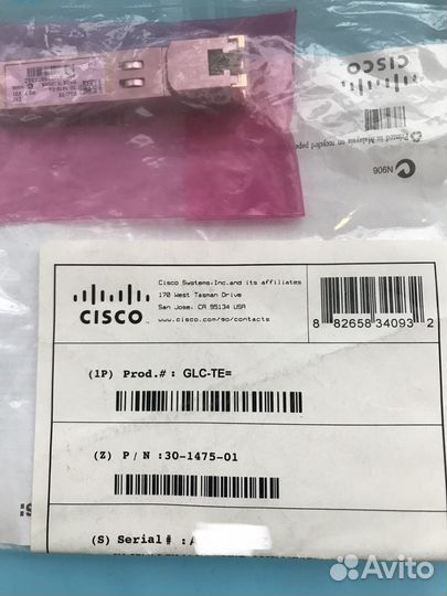 Трансивер Cisco GLC-TE Новые в наличии