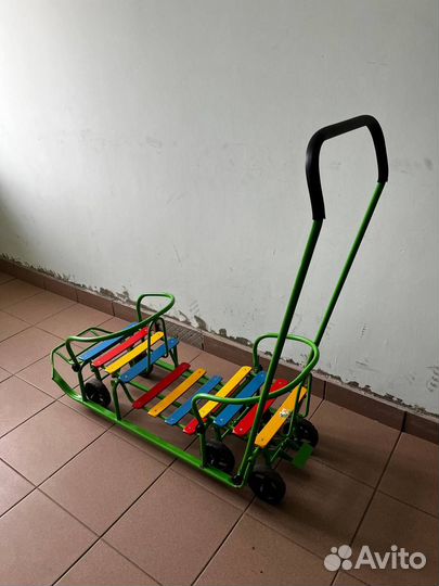 Сани для двойни с колесами