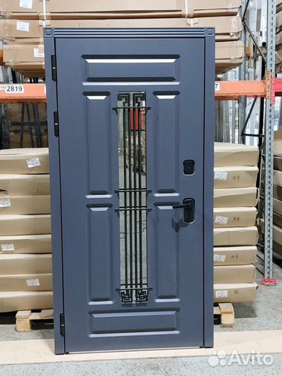 Дверь с терморазрывом и окном эмаль ral 7024 (ND)