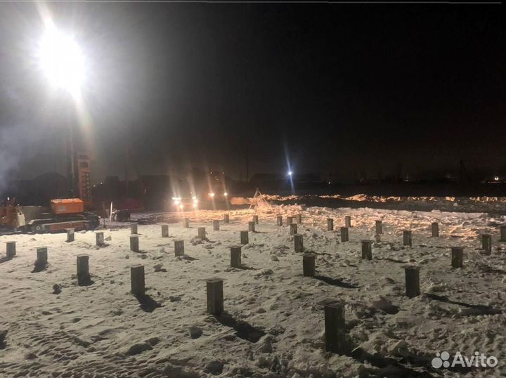 Установка Винтовых сваи