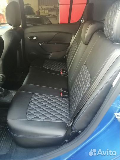 Чехлы LADA Granta синий ромб