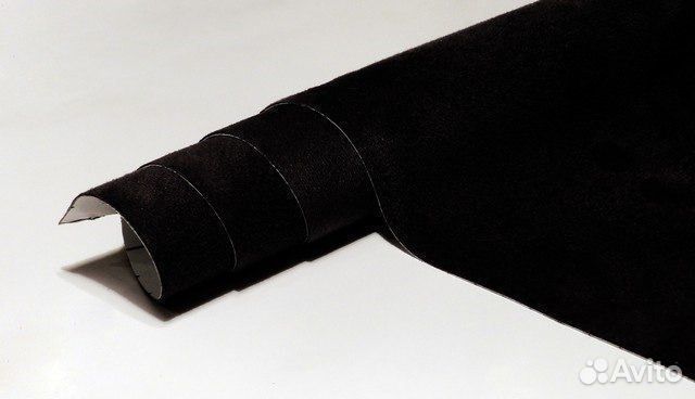 Самоклеющаяся алькантара Черный 1м на 1,5м Premium